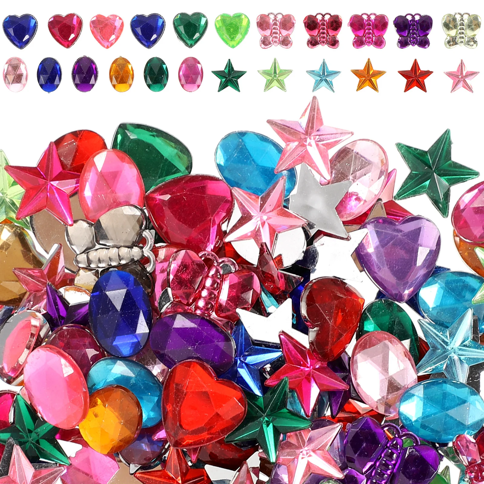 

400pcs Acrylic Rhinestones Gems Decorative Charms For Diy Crafts Jewelry Making Bling Stickers Art Supplies Handicrafts Tools