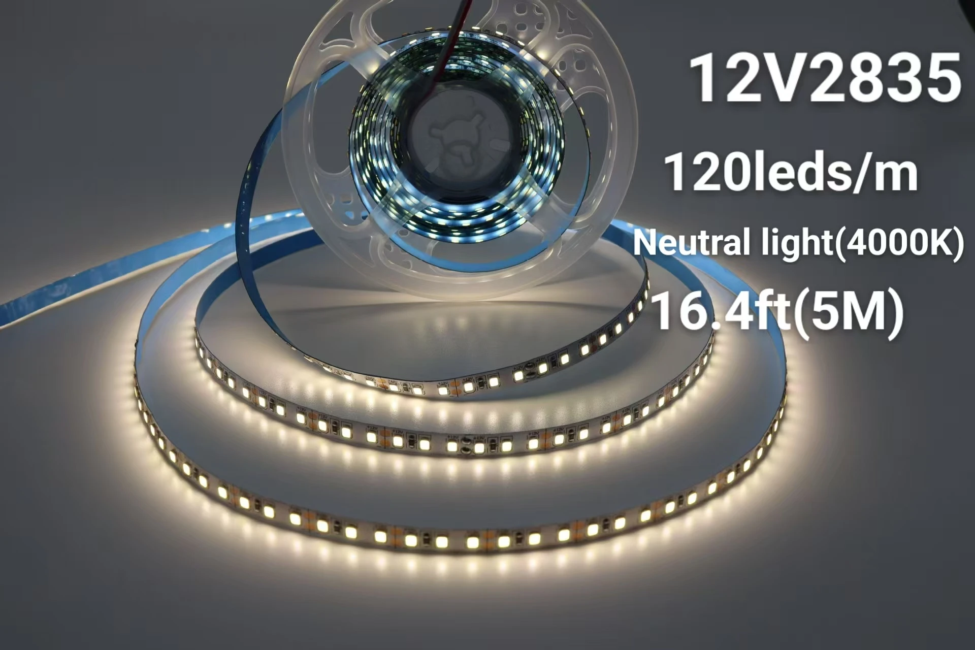 شريط إضاءة LED 12 فولت، عرض 8 مم، 120 مصباح LED/م، إجمالي 600 مصباح LED، أبيض دافئ 3000 كلفن/ضوء طبيعي 4000 كلفن/ضوء أحمر/ضوء أزرق/ضوء وردي/ضوء ذهبي، 16. شريط إضاءة LED بطول 4 أقدام (حوالي 5 أمتار) 2835 سلسلة إضاءة LED مناسبة لغرفة النوم وأرفف مركز التسوق وديكور المطبخ #1