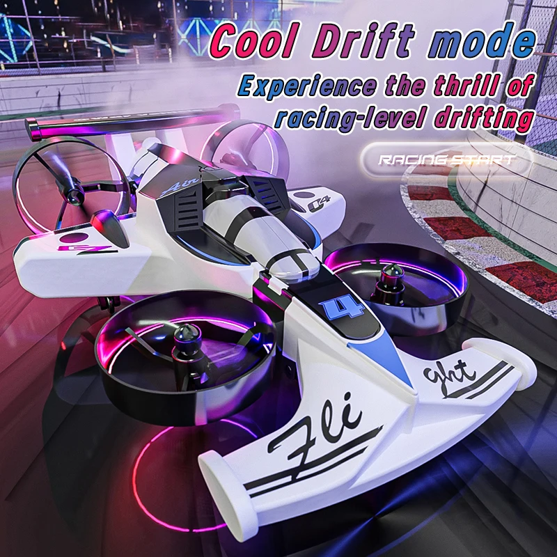 2-in-1 Dual Mode RC Plane Car Rechargeable Mini Land & Air Remote Control Flying Vehicle Kids Gift Toy