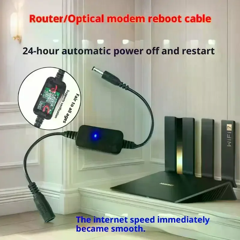 1Pcs Timing 24H Automatic Power Off Reset Line DC 5V-15V 5.5x2.1mm Rout-er Rebooter WiFi Reset Router Timing Restart Module