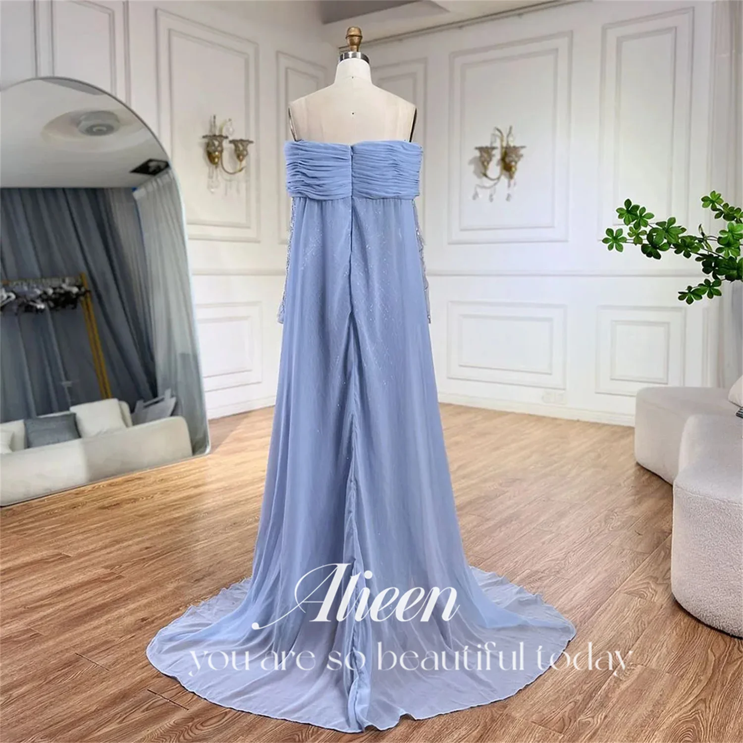 Beads Chiffon Off the Shoulders Manual Saudi Arabia Women Evening Dress Luxury 2024 Dubai Prom Dress Sale Ball Gowns Customized