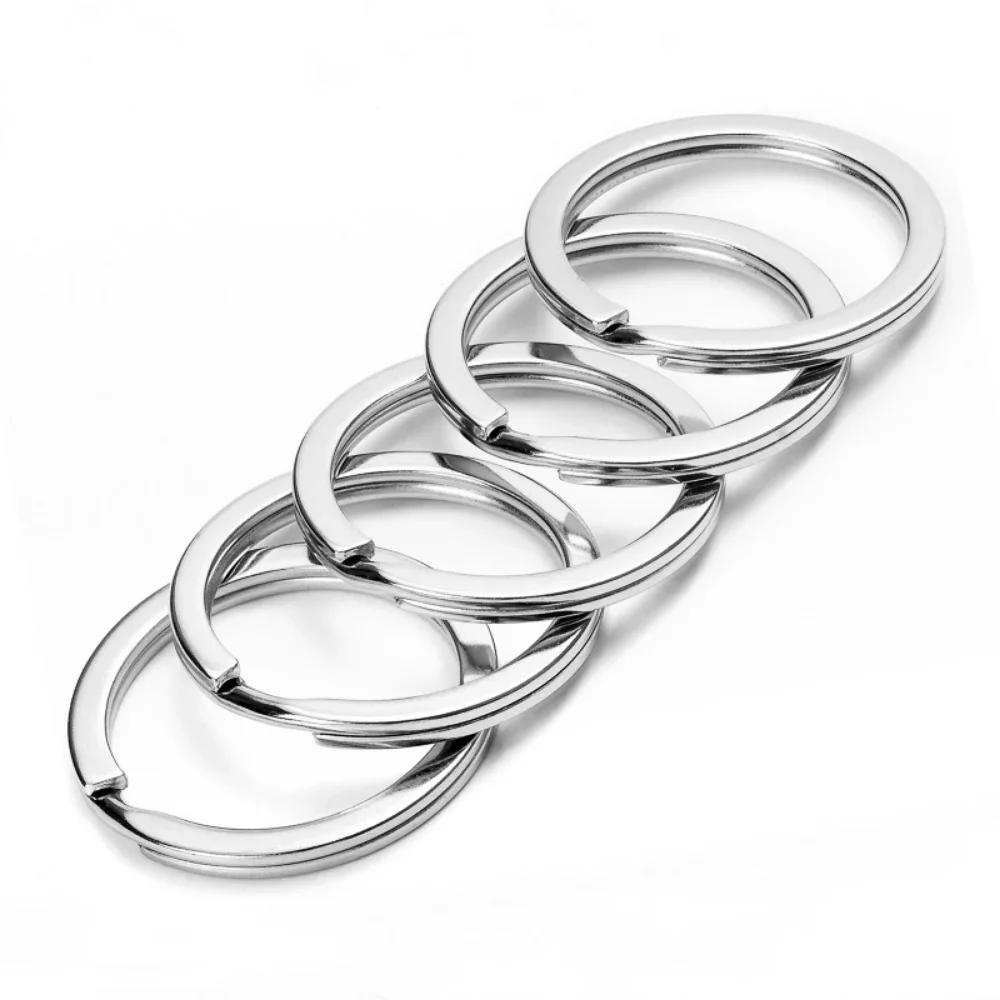 Liga de zinco Chaveiros, Round Flat Line Split Rings, Chaveiro para fazer jóias DIY, Chaveiro Achados, 15mm, 20mm, 25mm, 30mm, 35mm, 20Pcs