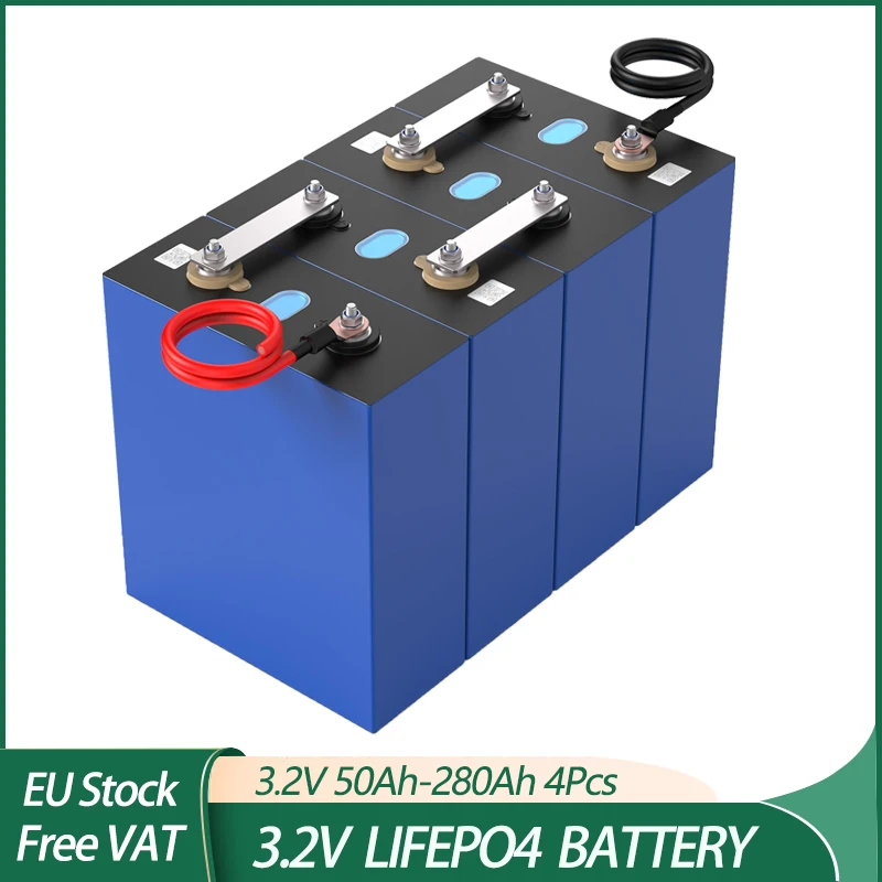 4pcs 3.2V 280Ah 202AH 100AH Lifepo4 Battery Grade A DIY 12V 24V 48V iron phosphate Rechargeable Batteries For RV Solar Camping