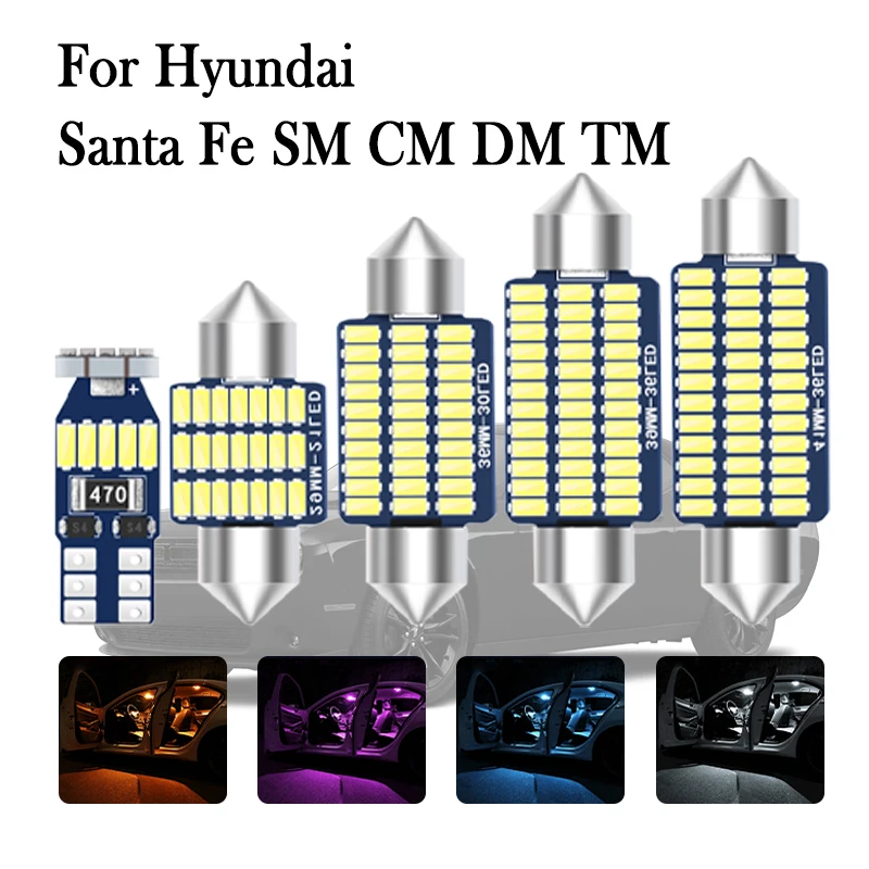 

Car Interior LED Lights Canbus For Hyundai Santa Fe SM CM DM TM 2007 2010 2013 2014 2017 2018 2019 2020 2021 Auto Accessories