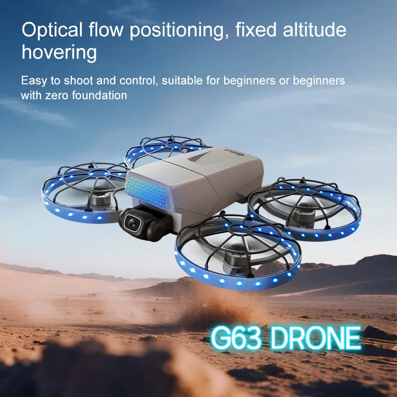 

New G63 DRONESbrushless optical flow folding double mirror professional aerial photography with servo gimbaled drone 4k professi