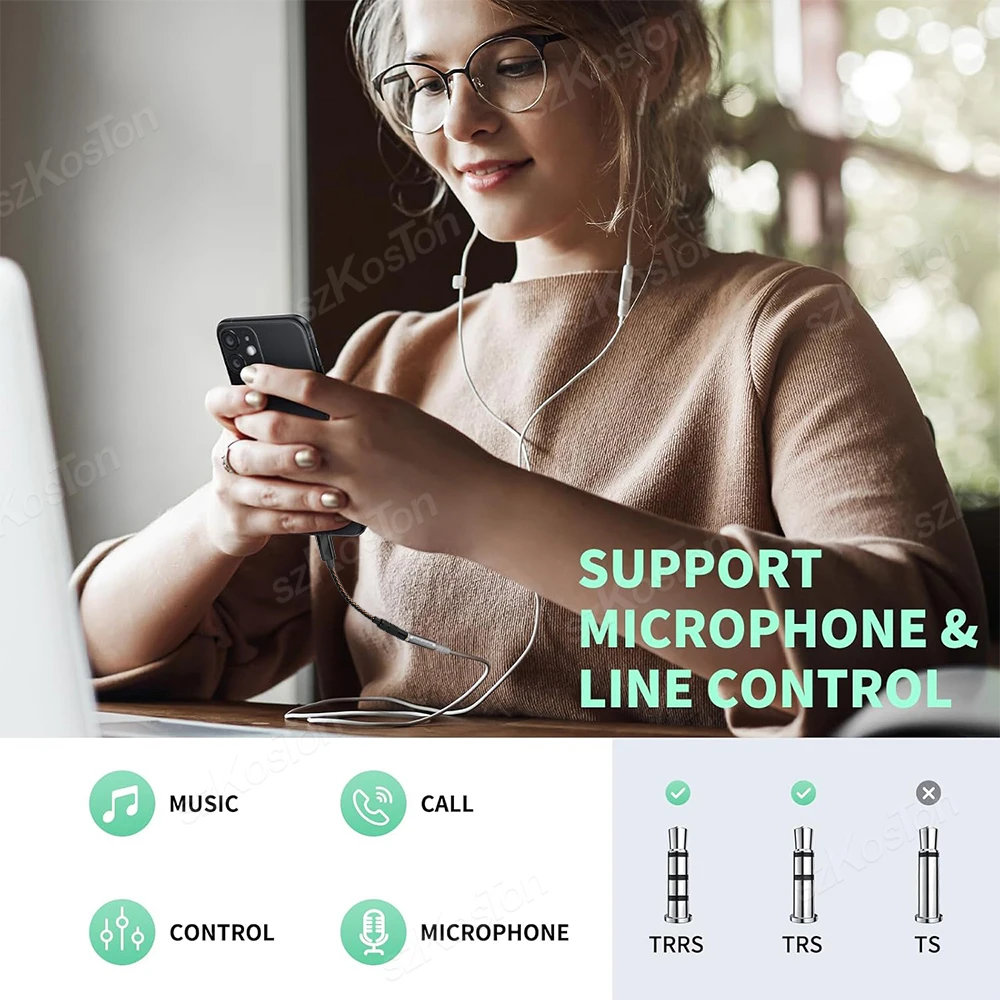 For Apple iOS 3.5mm Jack Headphone Adapter Aux Adapter Converter Audio Cable Original C100 Chip for iPhone 14/13/12/11