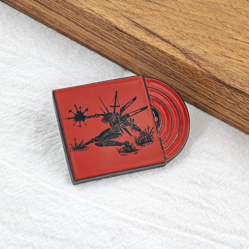 U-ULTRAKILL-Game Emaille-Pin V1 Roboter Schallplatten-Brosche Original Soundtrack OST Rote Hülle Metall-Abzeichen Retro FPS Gaming Geschenk – Detail 7