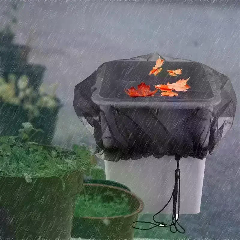 Rain Mesh Cover For Water Buckets Mosquito Proof Protective Lid With Drawstring Outdoor Use