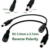 2pcs Reverse Polarity Power Conversion Cord Cable Converter Wire DC 5.5mm x 2.1mm for Keyboard Guitar Piano Effect Pedals
