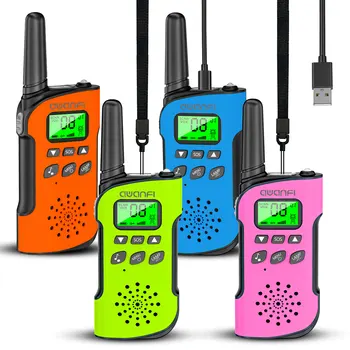 AWANFI Walkie Talkies 4 Packs Rechargeable for kids, Long Range Flashlight 8 Channel, USB Type C for Camping, Hiking, Gifts 1