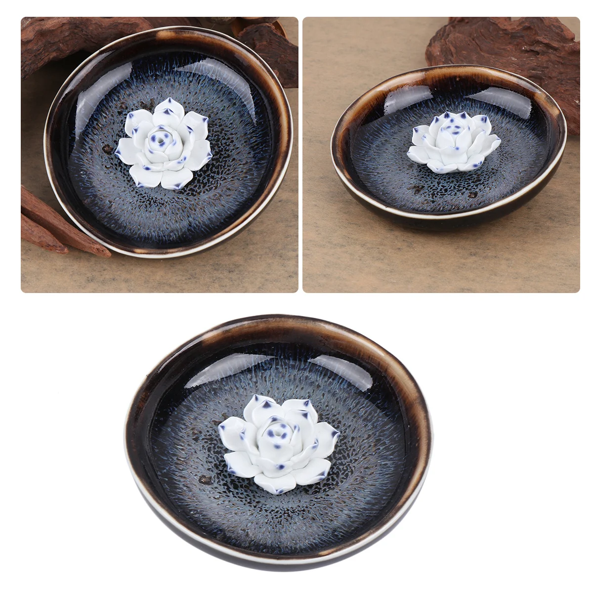 

1Pcs Creative Lotus Ceramic Incense Burner Retro Ashtray Decoration Home Ornament Ceramic Artwork Gift Lotus Incense Burner
