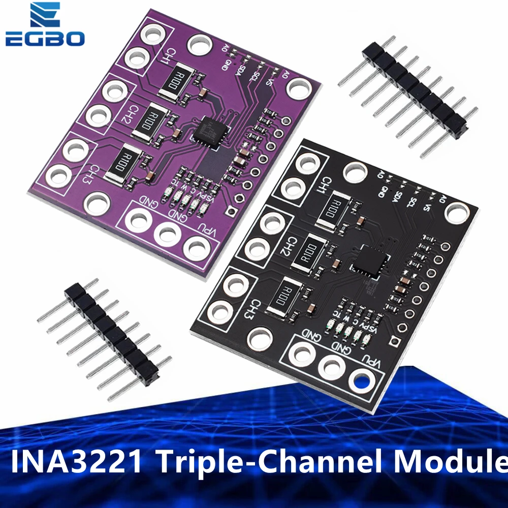 Трехканальный модуль INA3221, измерение по бокам, монитор напряжения шунта и шины с интерфейсом, совместимым с I 2C и SMBUS