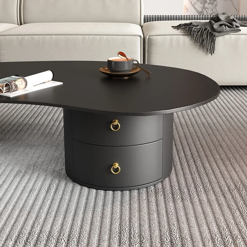 إكسسوارات طاولة القهوة الحديثة الجمالية، طاولات القهوة السوداء الصغيرة الخارجية لغرفة المعيشة، أثاث إيطالي مدمج