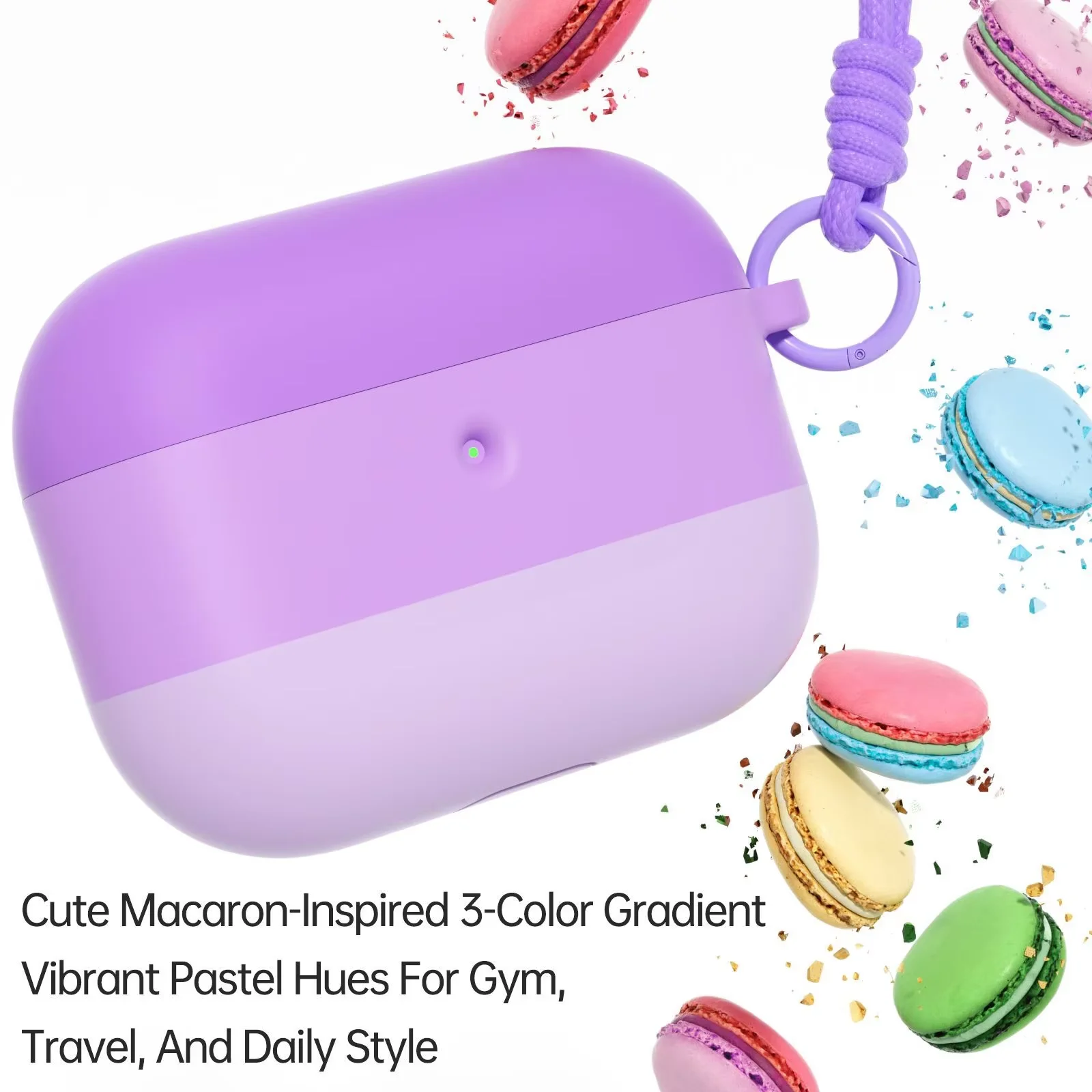 For Airpods 3rd (USB-C Cable) New Silicone Tri Color Gradient All Inclusive Anti Fall Protective Case For Airpods 3 Cover Funda