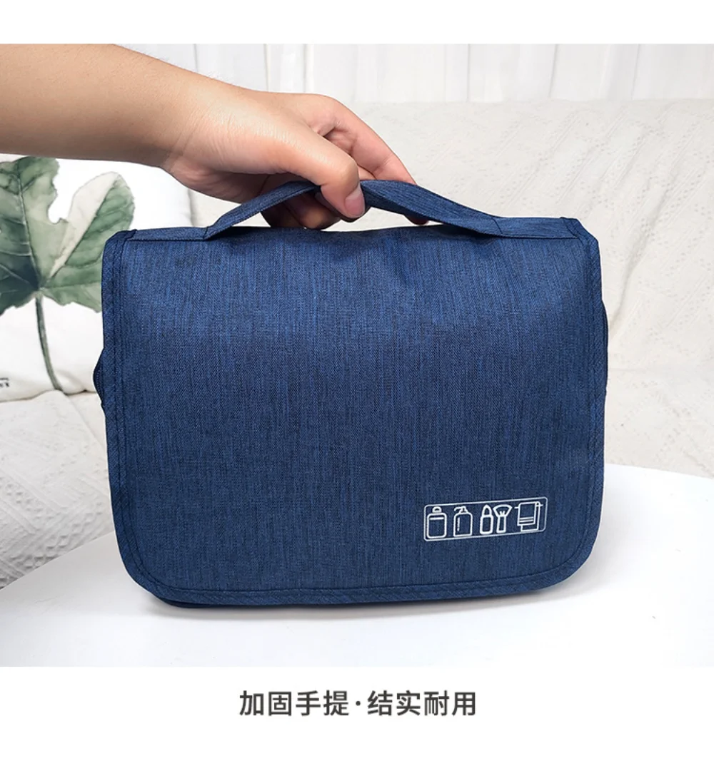 Men's Travel Toiletry Bag - Waterproof Cationic Cosmetic Organizer with Wet/Dry Compartments, Portable Hanging Hook & Handle