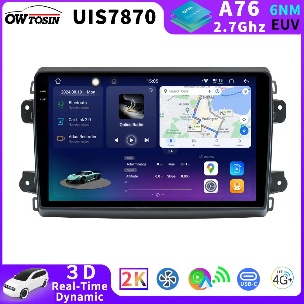 Android 13 UIS7870 12G+256G Car Radio Multimedia Player Stereo GPS For Fiat Ducato Peugeot Boxer 290/295 2021-2024 Video CarPlay