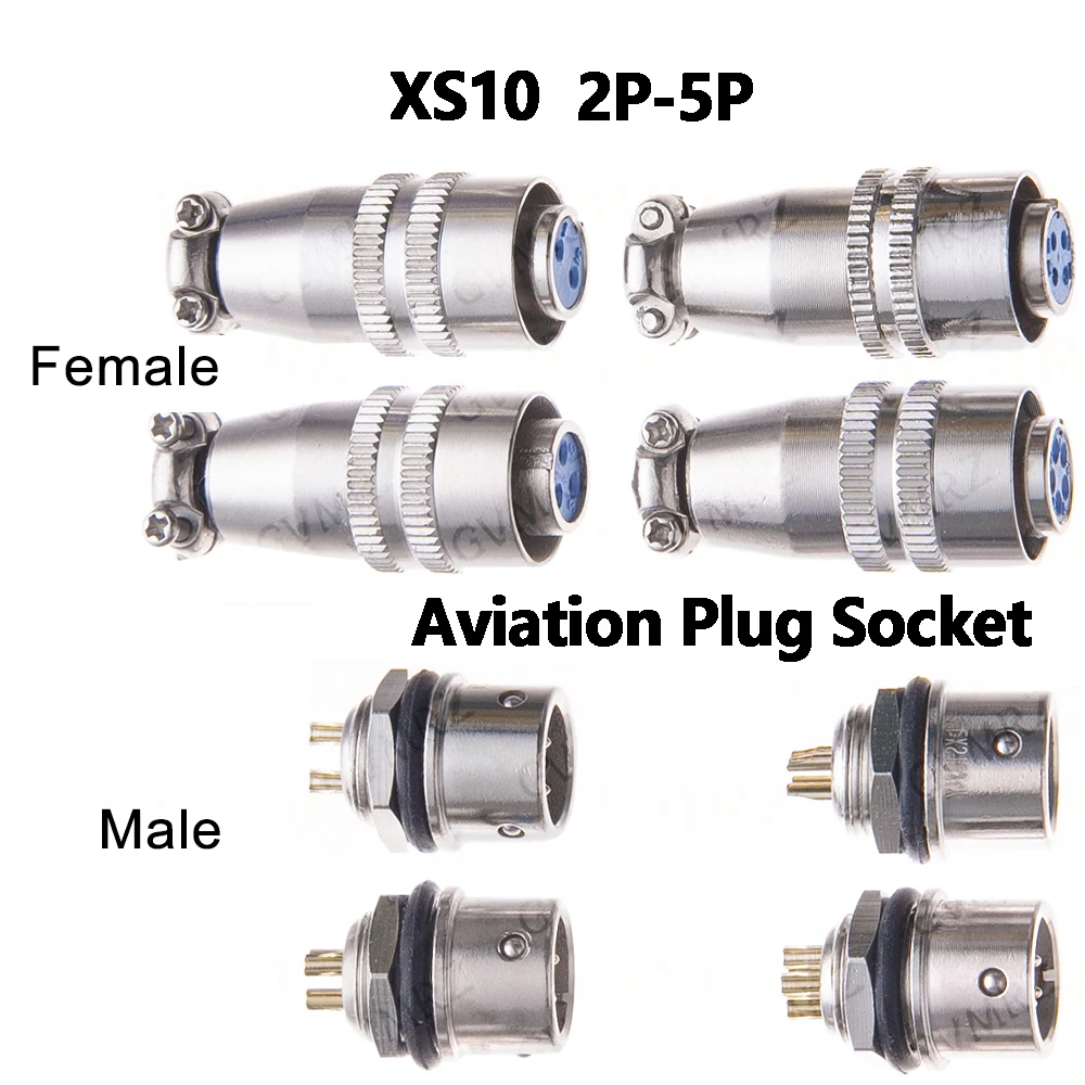 XS10 2PIN 3PIN 4PIN 5PIN Docking Aviation Plug Socket Waterproof Circular Connector 2-5P Female/Male