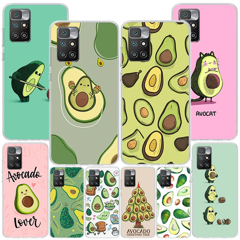 Cartoon Fruit Avocado Phnoe Case for Xiaomi Redmi 12 12C 10 10A 10C 10X 9 9A 9C 9T 8 8A 7 7A 6 6A S2 K20 Pro K40 Unique Cover