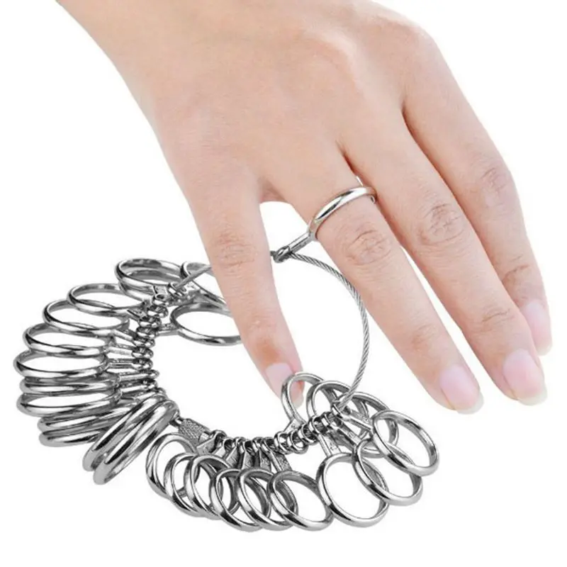 PWS Stainless Steel S Finger Sizer Measuring Ring Tool, Size 0-13 With Half Size
