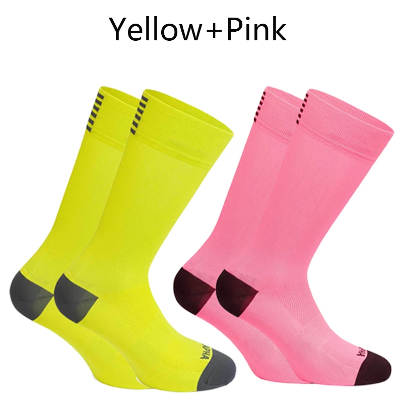 2 Paar Radsocken für Herren, atmungsaktives Mesh, hochwertige Profi-Wettkampfsocken, Marken-Sportsocken, Laufsocken, Rennradsocken