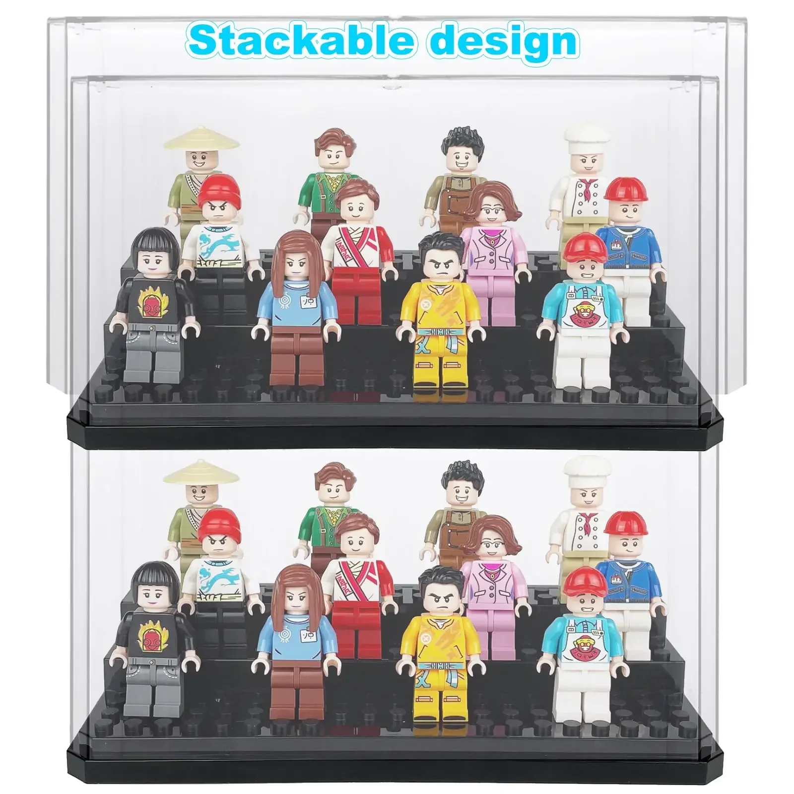 4 Acryl-Vitrinen für Porträts, stapelbar und staubdicht, zur Aufbewahrung von Lego-Spielzeugen und Actionfiguren. – Detail 5