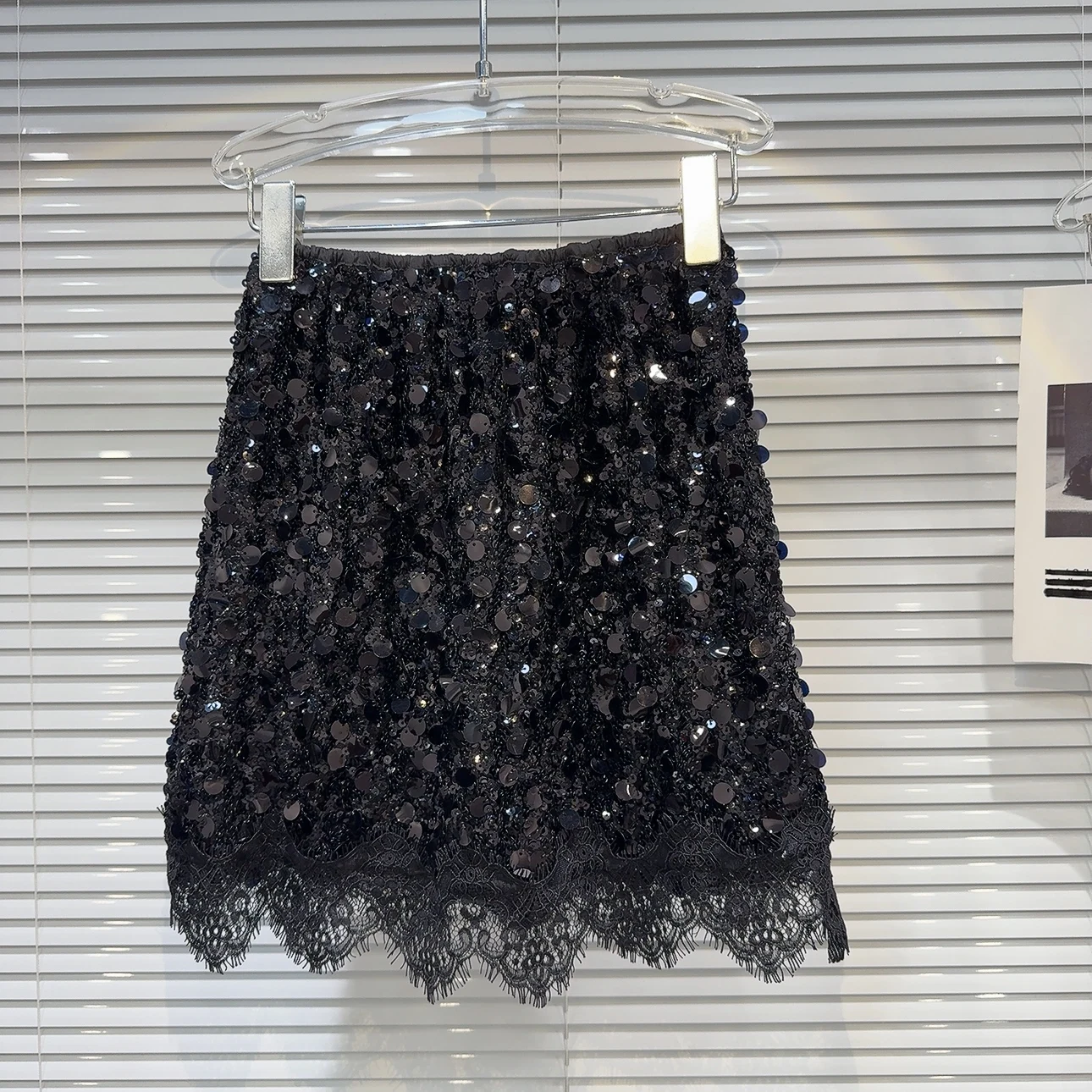 

Модная юбка средней длины с кружевной отделкой, облегающее женское облегающее платье Faion ow Performance, яркие блестки, весна-лето, новое поступление