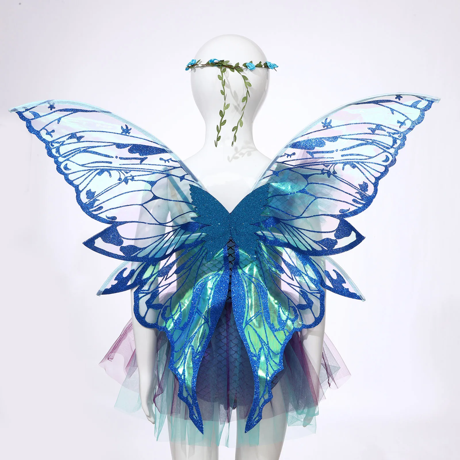 Girls Women Butterfly Fairy Elf Costume Wing Princess Angel Wing Ears Star Fairy Stick Garland for Halloween Cosplay Party Props