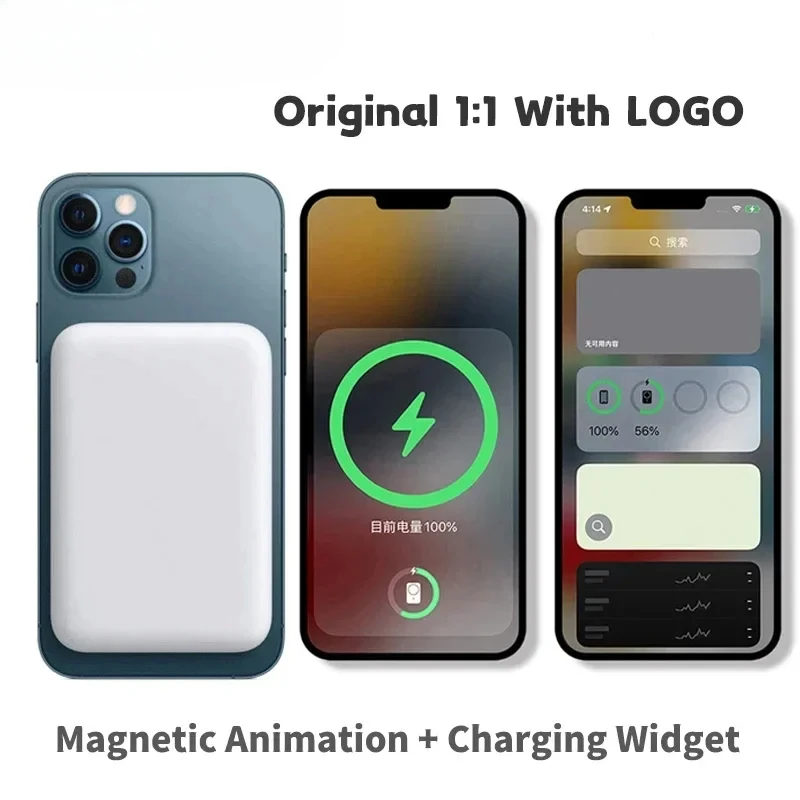 2024 New 50000mAh Tyep-C Bank For iPhone 15 14\Pro\Max\Mini 20W Magnetic Wireless External Battery Pack 1:1 Macsafe PowerBank