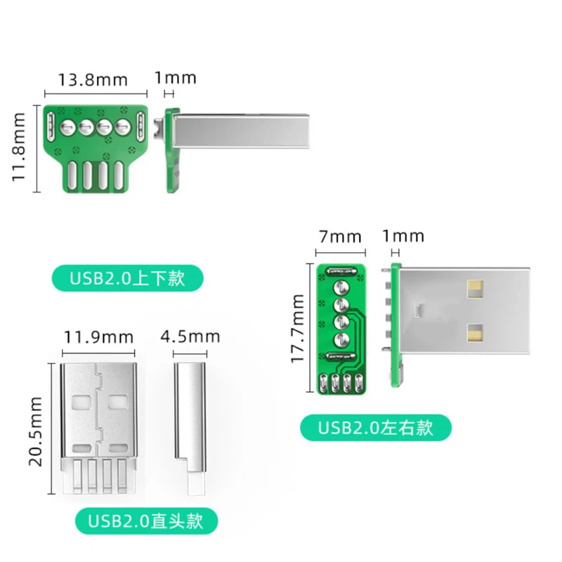 1 Stück USB 2.0 Stecker DIY Lötstecker Gerade/L-Typ Winkel Typ C Micro Stecker-Buchse-Adapter für Auto-DVR-Dashcam Daten- und Stromversorgung – Detail 7