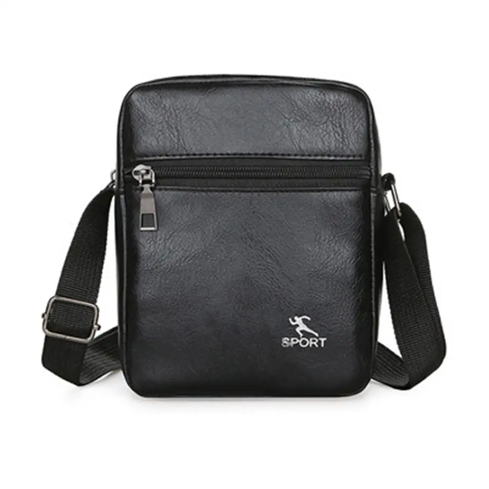 カジュアルメンズクロスボディバッグ、ビジネス携帯電話バッグ、シングルショルダーバッグ、トレンディな小型バパ、ソフトPUレザー、ジッパー開閉