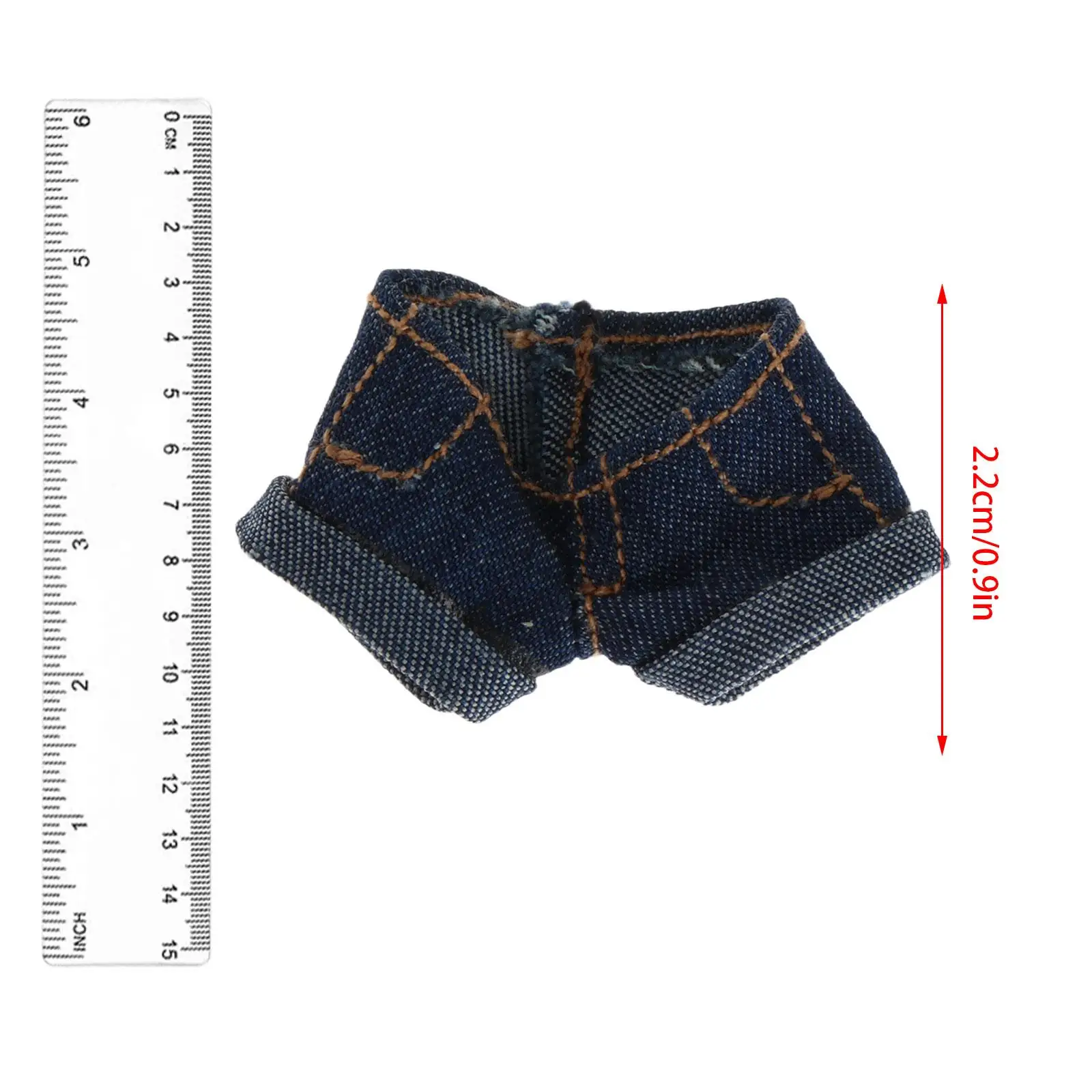 Shorts jeans cosplay para bonecas femininas, moda casual, calças curtas elegantes, traje de vestir, retrô, 6 ", acessório figurativo, 1:12