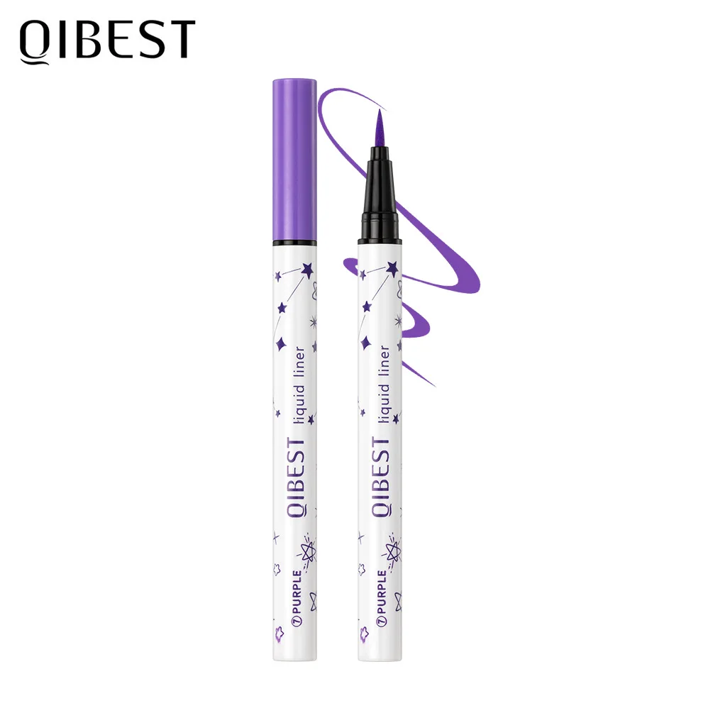 QIBEST Ultra-Thin Eyeliner Pencil Waterproof Long Lasting Smooth 12 Color Colorful Liquid Eyeliner High Makeup Pigment Eye Liner