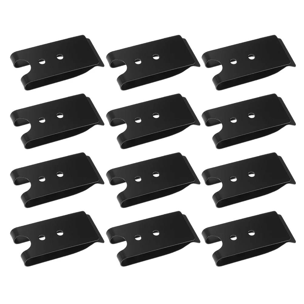 

12pcs Slotted Back Clips Metal 57x26mm Durable Iron Phone Belt Holder Tools Smooth Surface For Holsters Travel Outdoor Sports