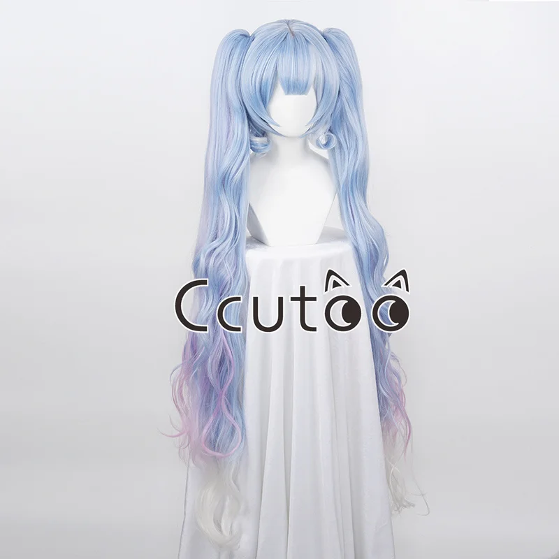 Snow Miku Cosplay Wigs Synthetic Wig With Long Wavy 120cm Ponytails Anime Heat Resistant Synthetic Hair Wigs view 3