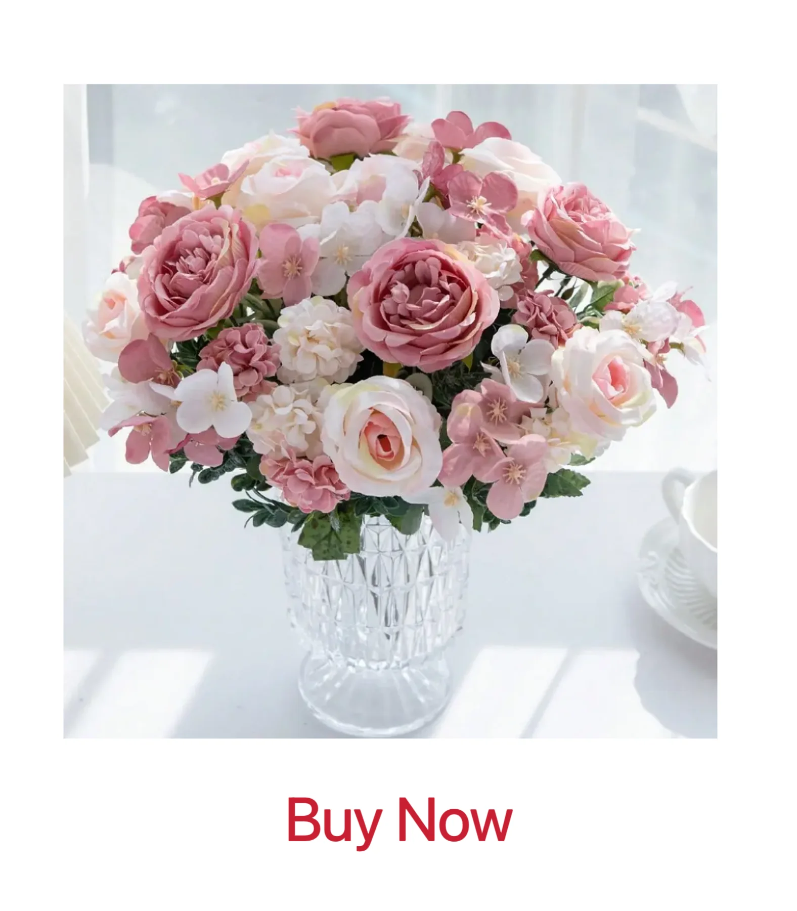 Gefälschte Seide Pfingstrose Vasen für Home Zimmer Dekor Scrapbooking Weihnachten Garland Wedding Bouquet Party Zubehör Künstliche Blumen – Detail 1