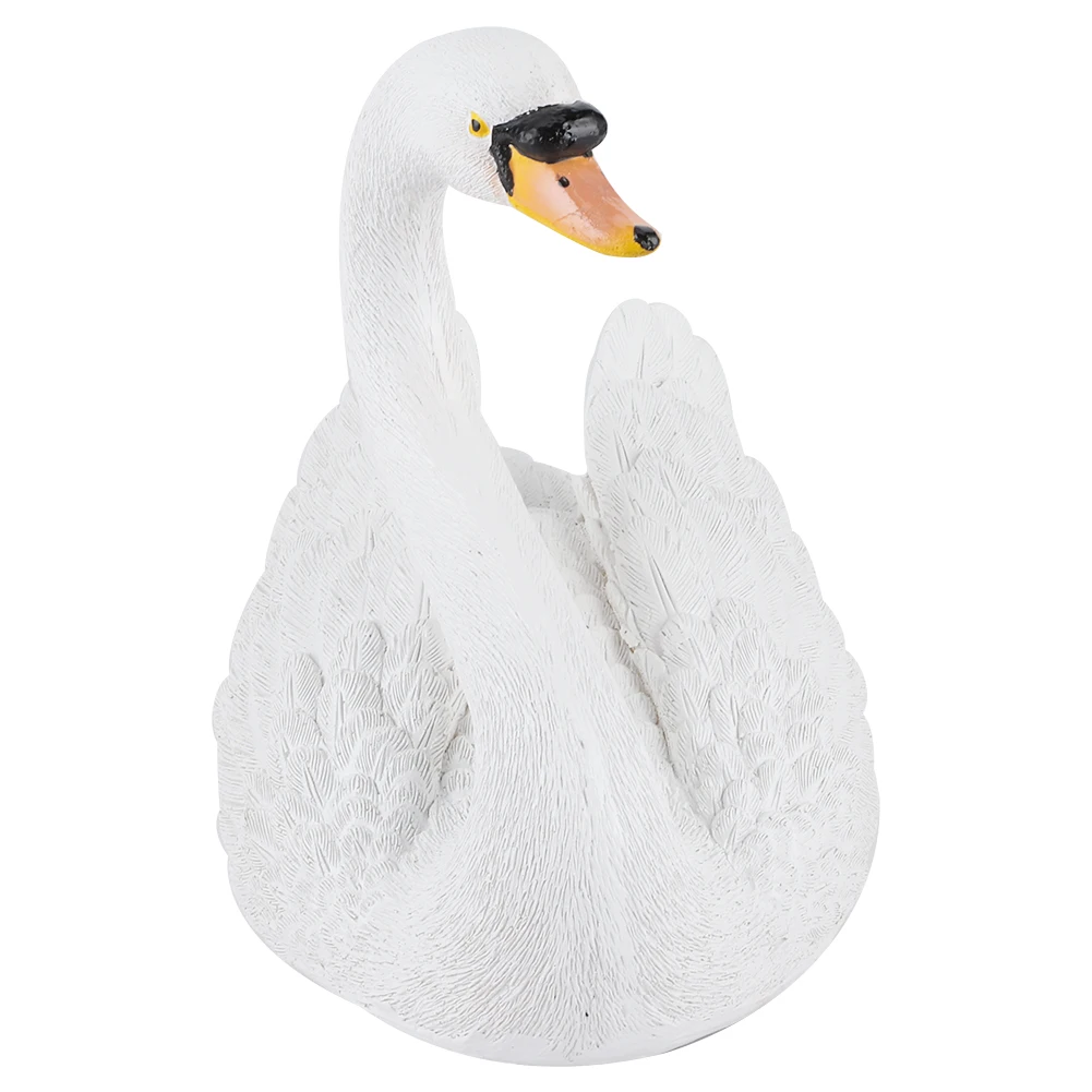 

Resin Simulation Floating White Swan Figurine Ornament For Landscape Yard Gardening Decoration