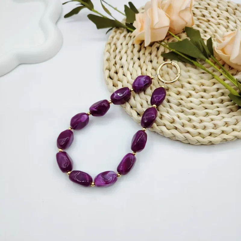 Dyeing Color Imitation Stone Phone Chain Keychain