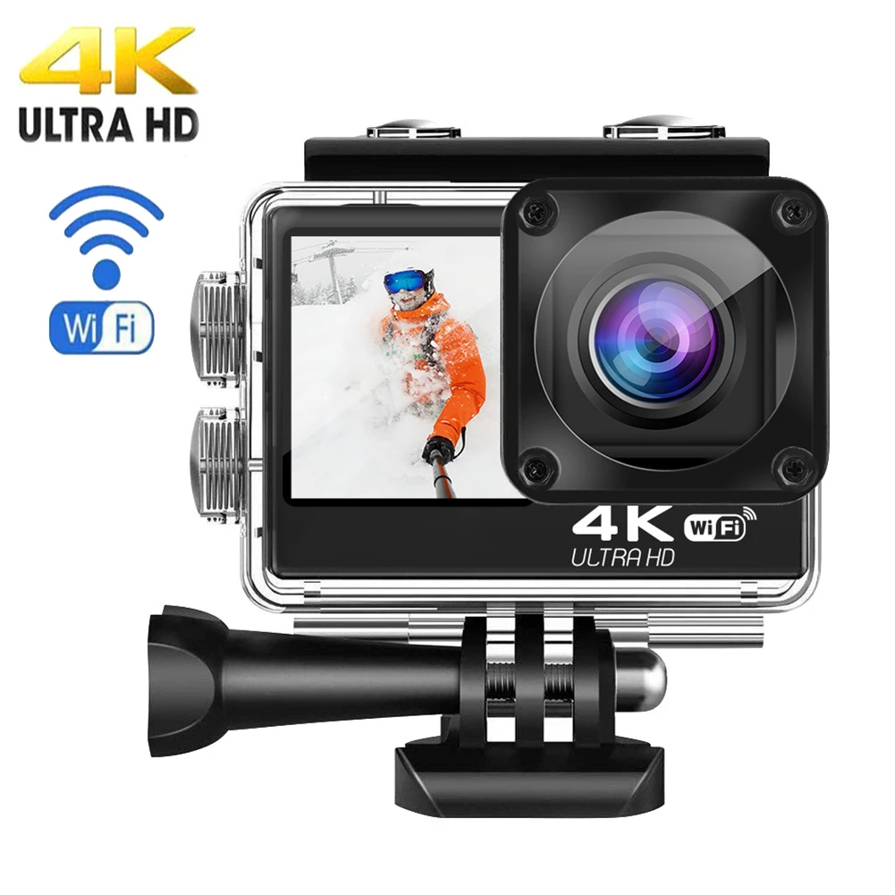 

4K 60FPS 24MP Action Camera WiFi 2.0inch Dual Touch LCD Screen Video 4x Zoom Shooting Waterproof Shoot Sport Camera