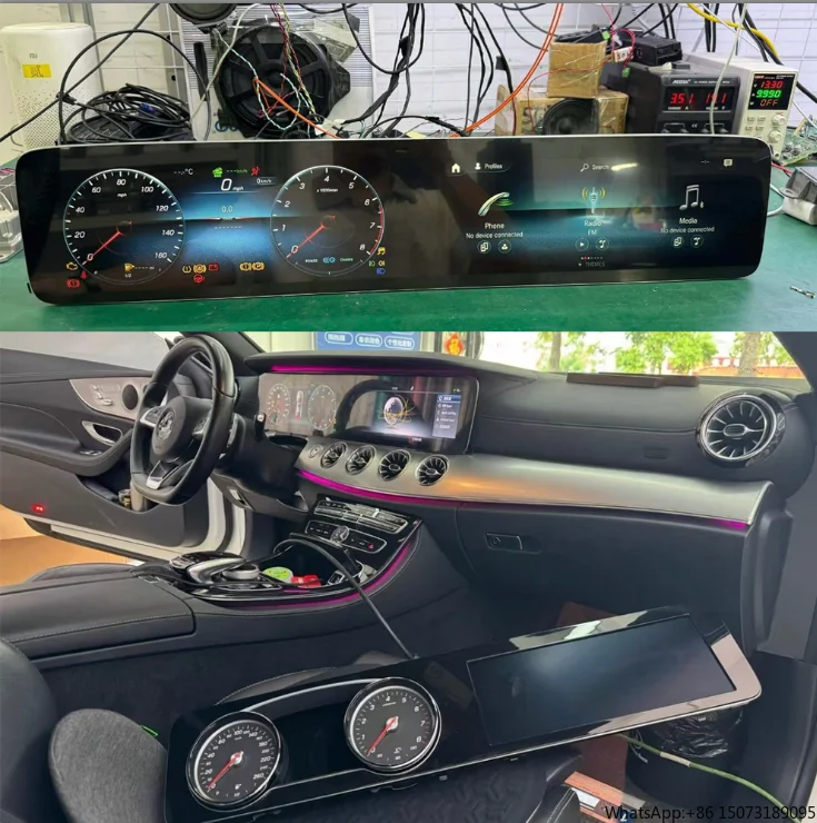 For - W213  E300 Central Control Large Screen Dual Digital Cluster Panel LED Instrument Speedometer LCD Display