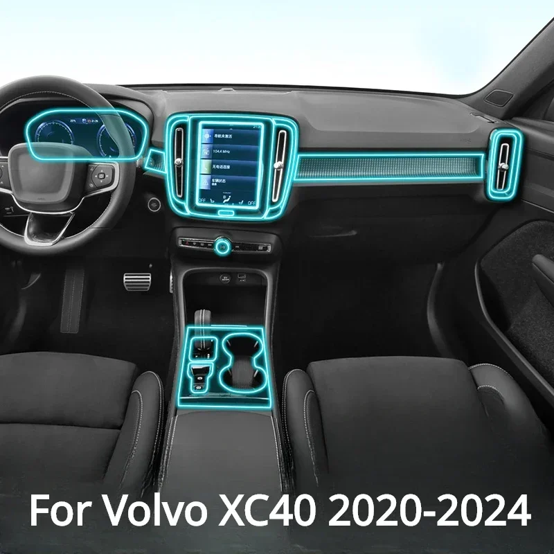 

Для Volvo XC40 2024 2023 2022 2021, внутренняя пленка, прозрачная ТПУ PPF панель переключения передач, центральная консоль, наклейка против царапин, аксессуары