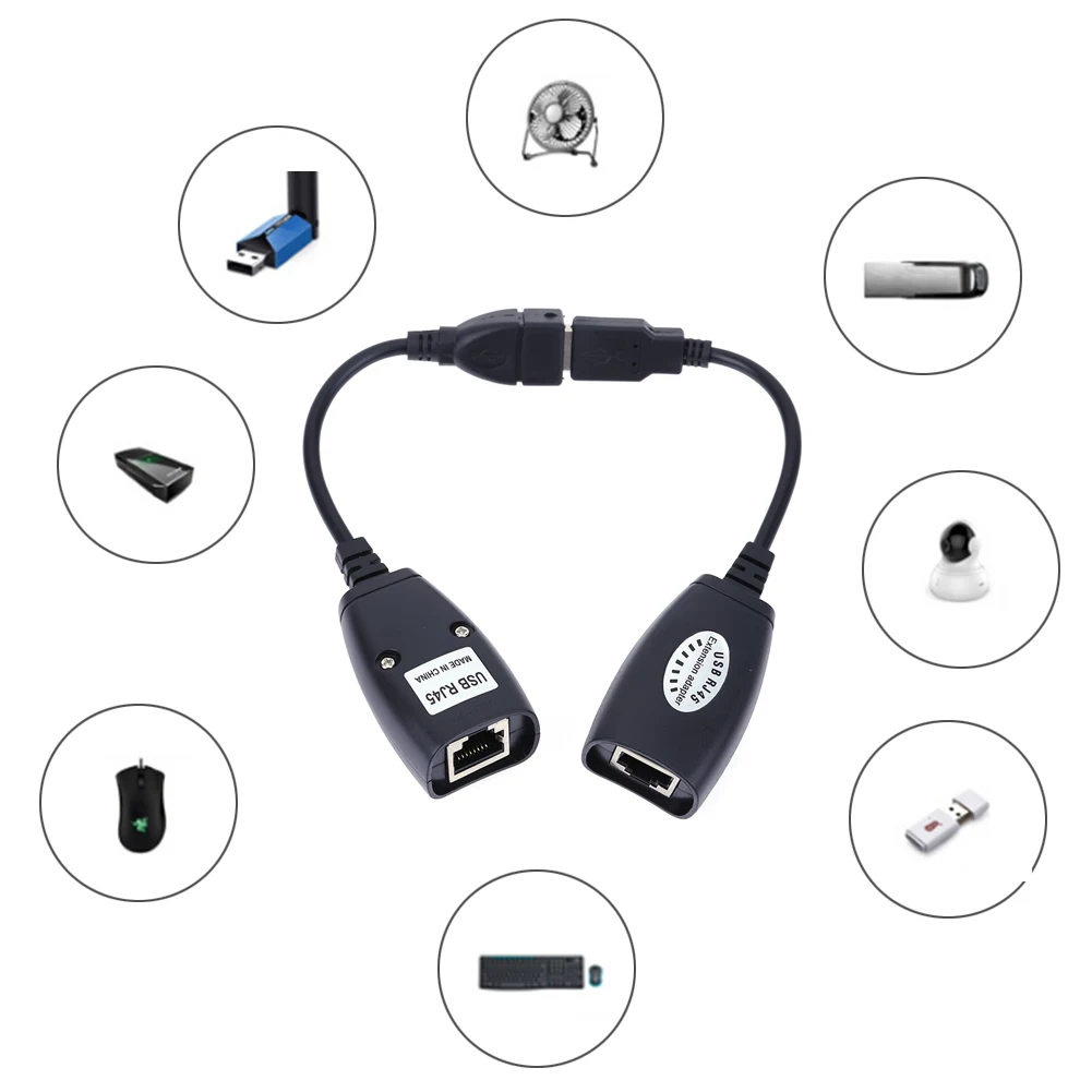 Адаптер USB 2.0 к RJ45 до 150 футов USB-RJ45 Ethernet-адаптер для USB-камер, принтеров, веб-камер, клавиатуры