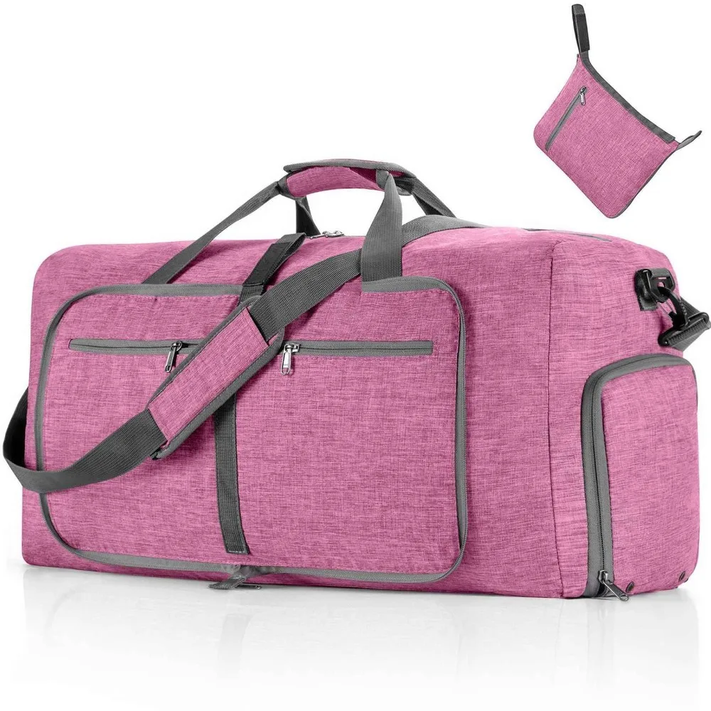

Durable 65L Gym Bag Foldable Expandable Travel Bag Thicken Bottom Waterproof Weekender Bag Travel