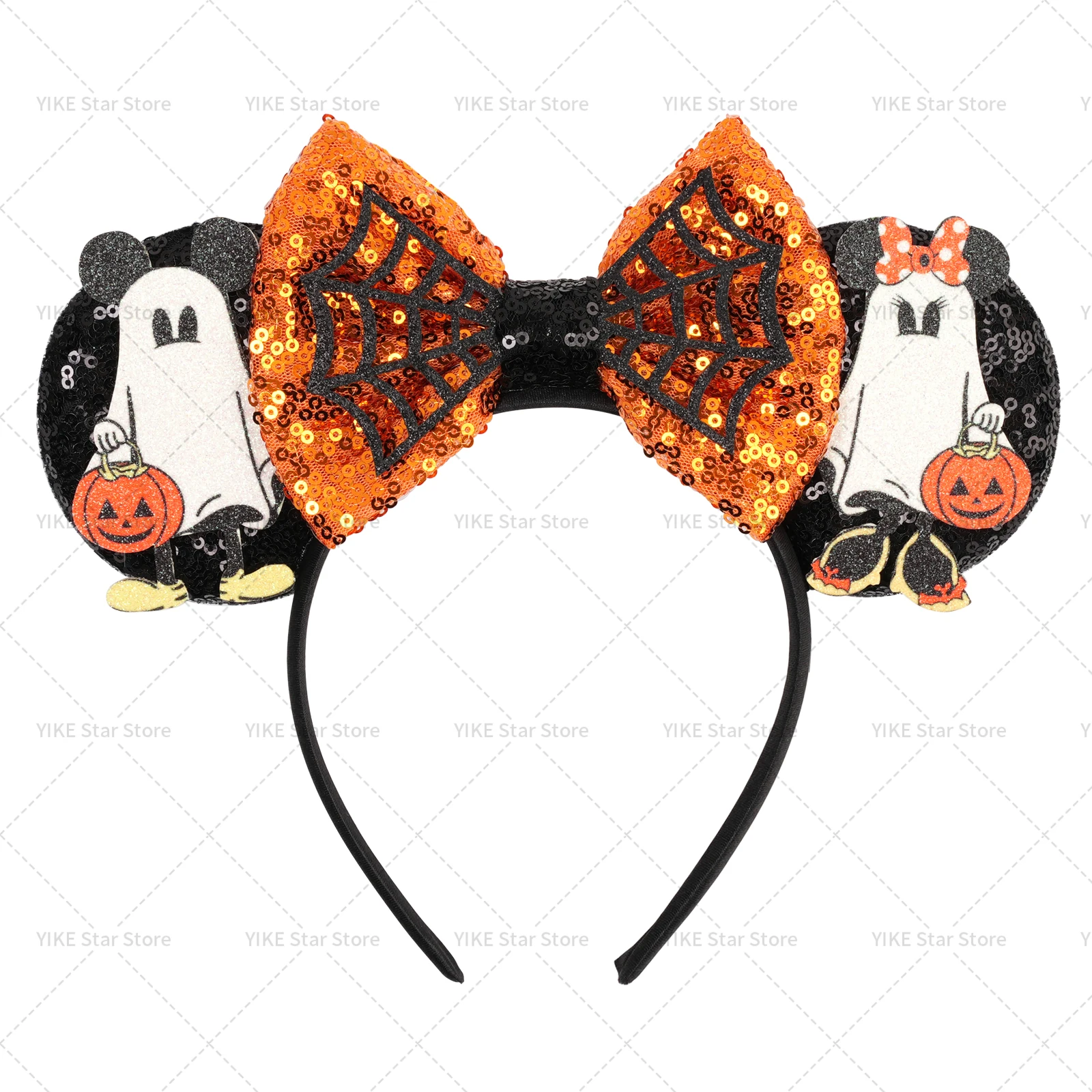 Diademas con orejas de Mickey Mouse de Disney, diadema de murciélago fantasma de Halloween para niñas y niños, diademas de Cosplay de bruja, accesorios para el cabello para mujeres