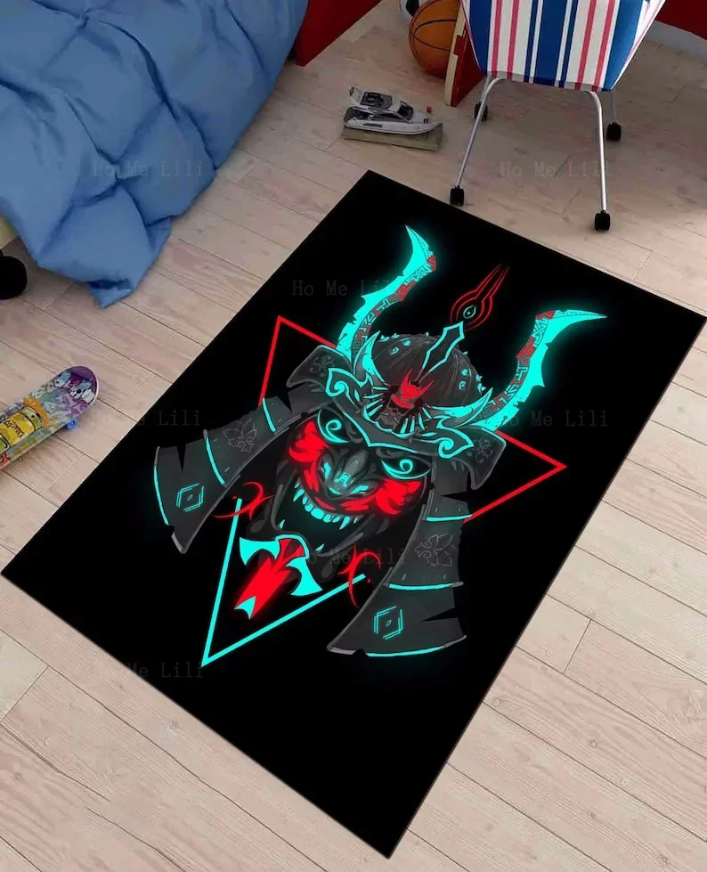 Samurai Anime Esports Rug Japanese Gamer Room Carpet Modern Cool Area Footcloth