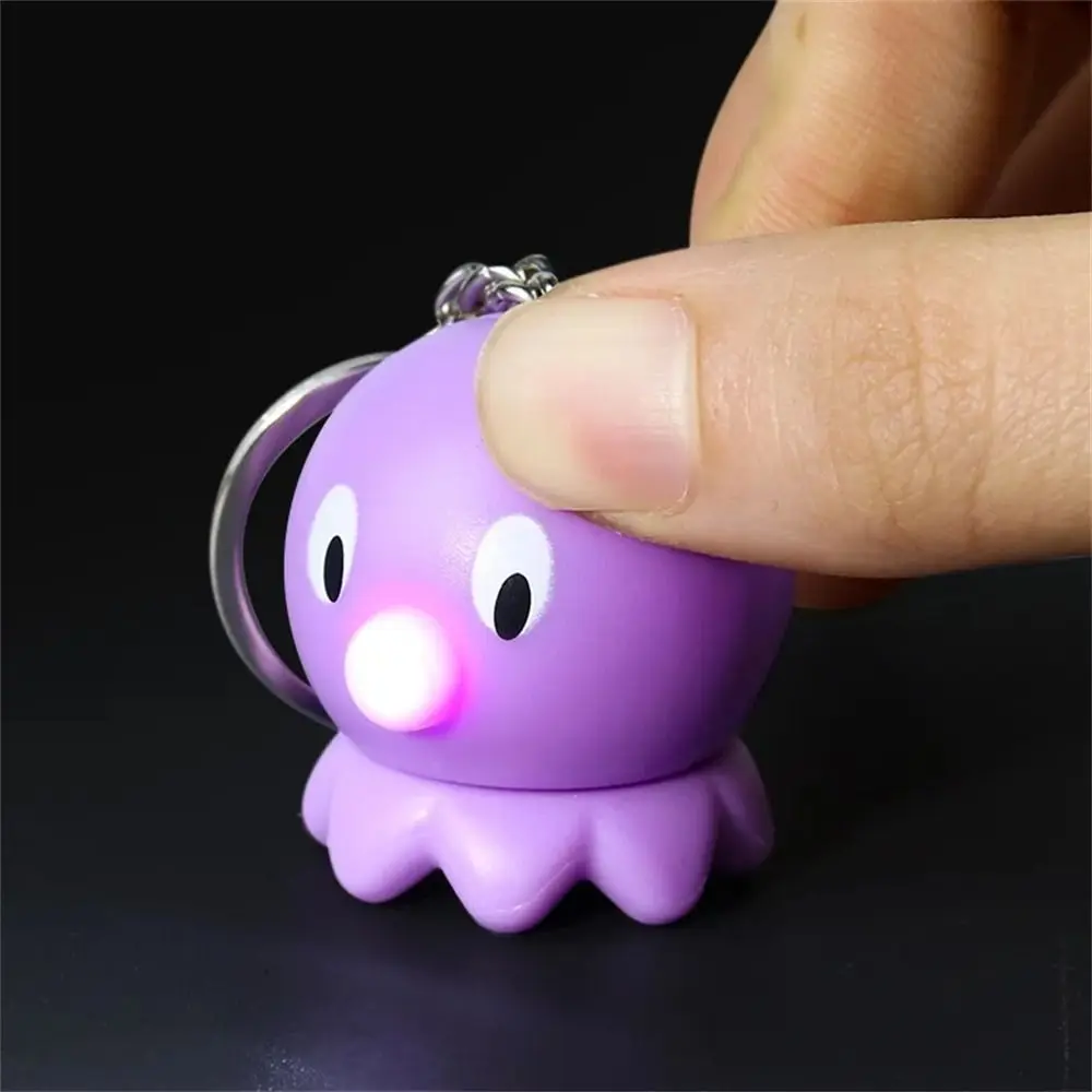 3D-Simulation Octopus Schlüssel bund Licht führte Sound Schlüssel ring Kette Tasche Rucksack Dekor Baby Spielzeug Kind Werbung Geschenk