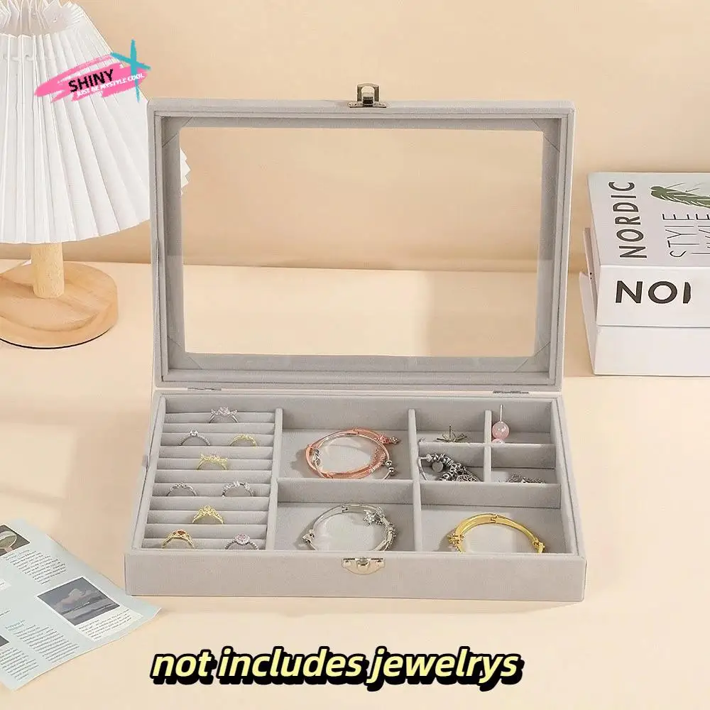 

Fashion Solid Color Mirror Jewelry Box Lightweight Detachable Jewelry Storage Case Large Capacity Necklace Storage Box Gift