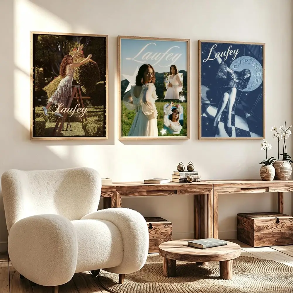 music Laufey Poster Poster HD Waterproof Self Adhesive Wall Art Print Decor for Bedroom Living Room Gift