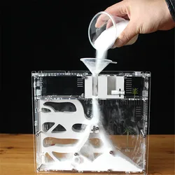 Expandable Four-story Ant Farm Double-sided Ant Castle Pet Workshop Sand Soil Nest Home Kingdom with Queen Ant for Pets