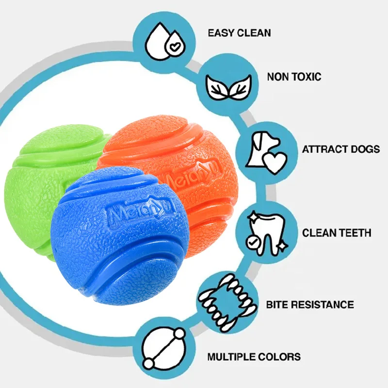 Pet Dog Ball Chew Toys Funny Bouncy Rubber Solid Ball for Small Large Dog Toys Outdoor Throwing Training Toys Supplies