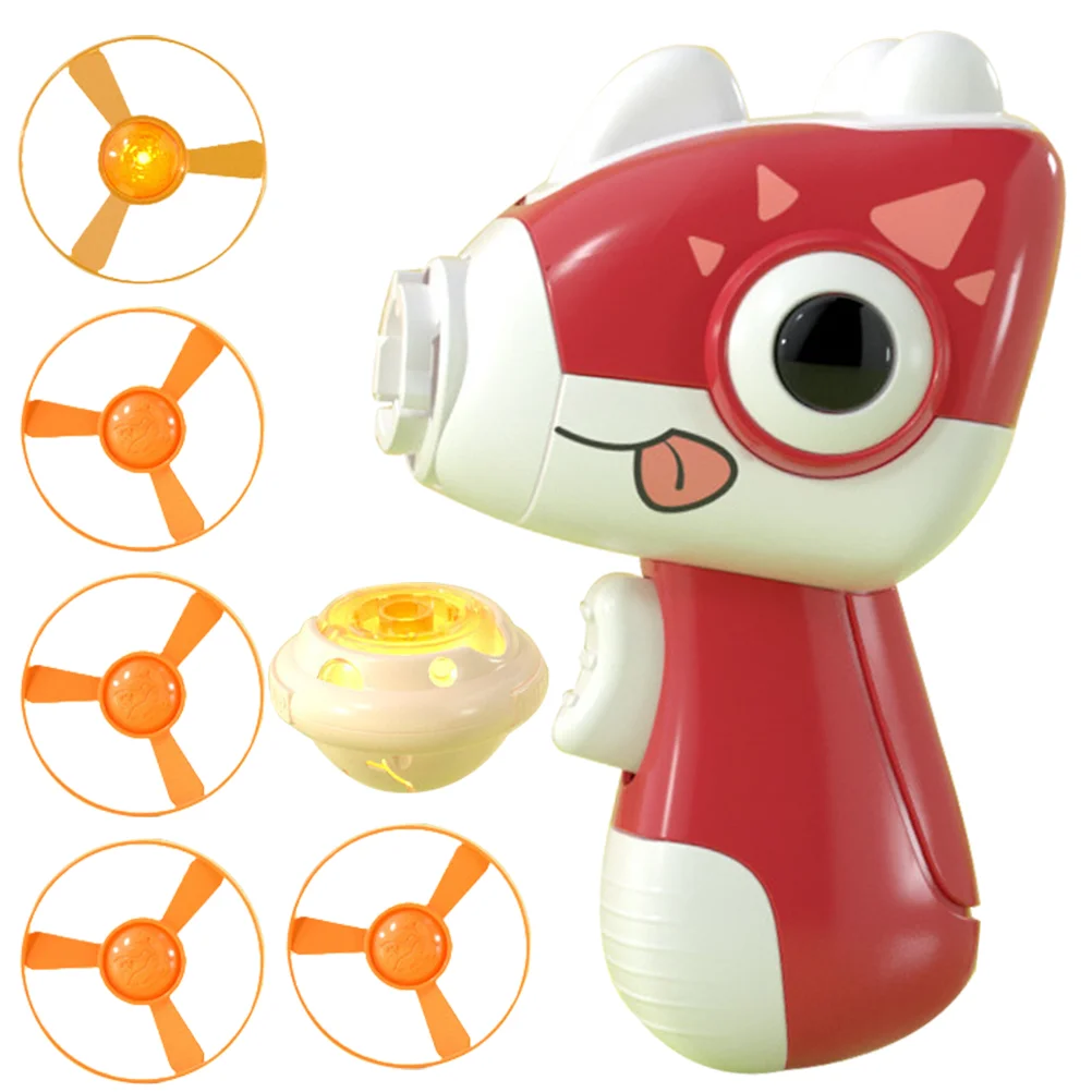 Cat Fetch Toy Spinning Top Flying Disc Saucer Launcher Shine Chasing Sports Child Toys